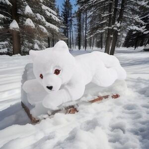 WILD REPUBLIC EcoKins Arctic Fox Plush Animal 12 inch, Eco Friendly‎ Gifts  NWT